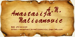 Anastasija Mališanović vizit kartica